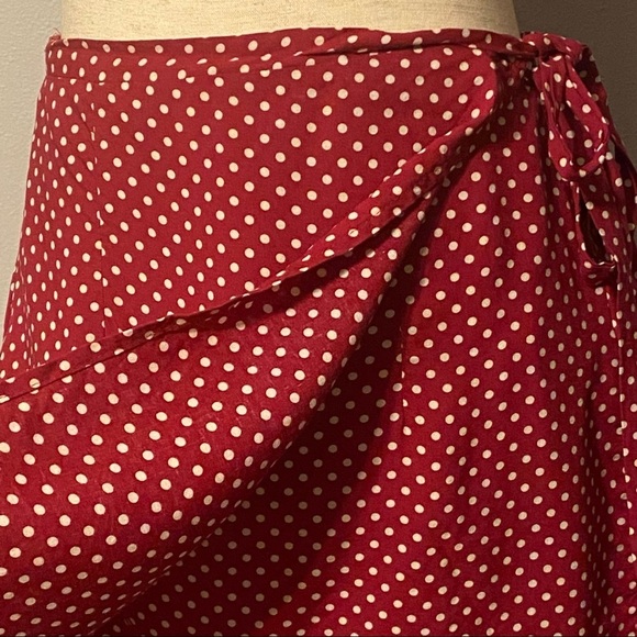 Somedays Lovin’‎ Fearless Polka Dot Wrap Skirt Red White Size Medium - Picture 5 of 7